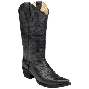 NWT Circle G Black Leather Western Cowgirl Boots